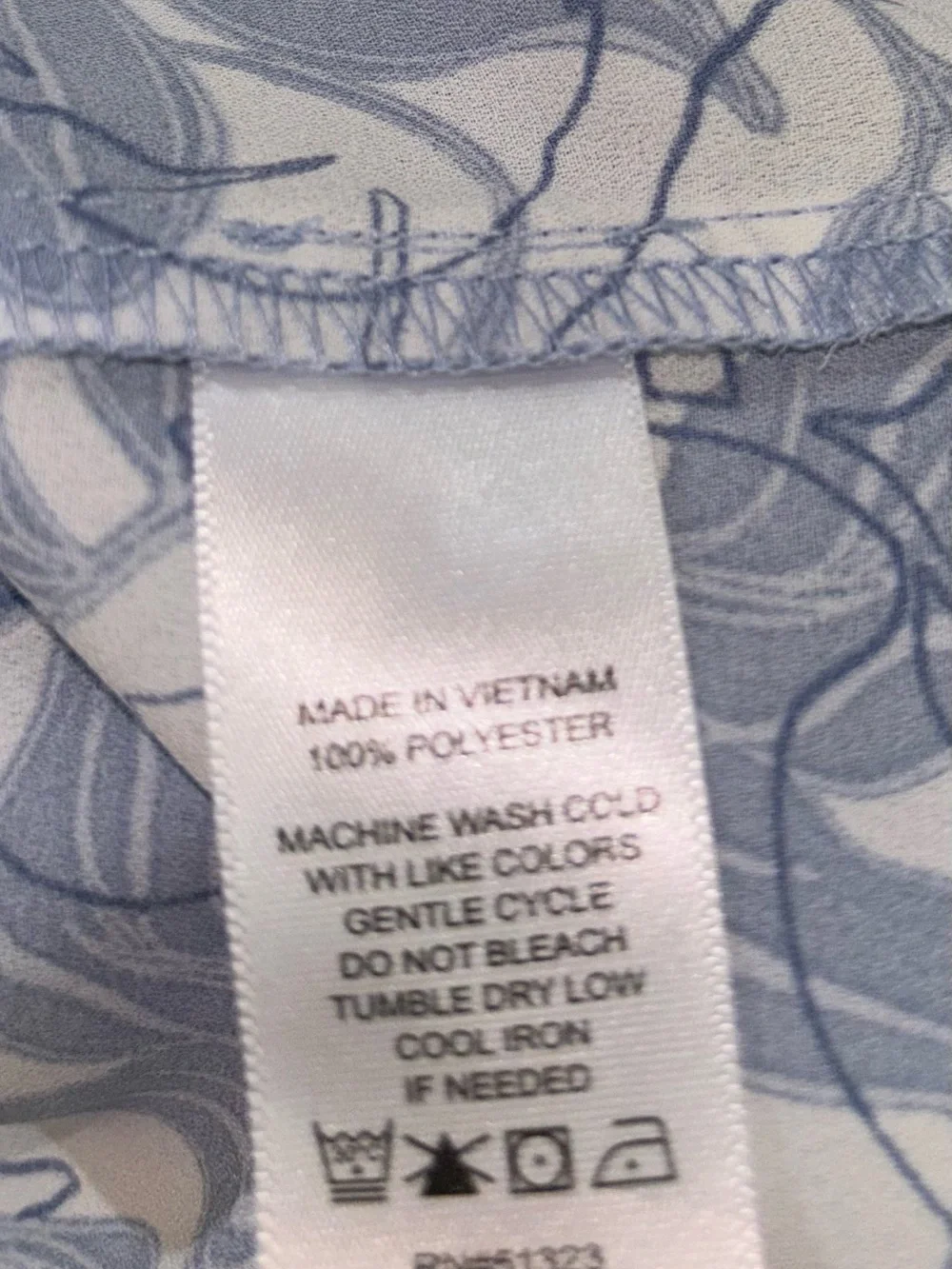 Chaus Blue & White Blouse with Leaf Print - Picture 8 of 9